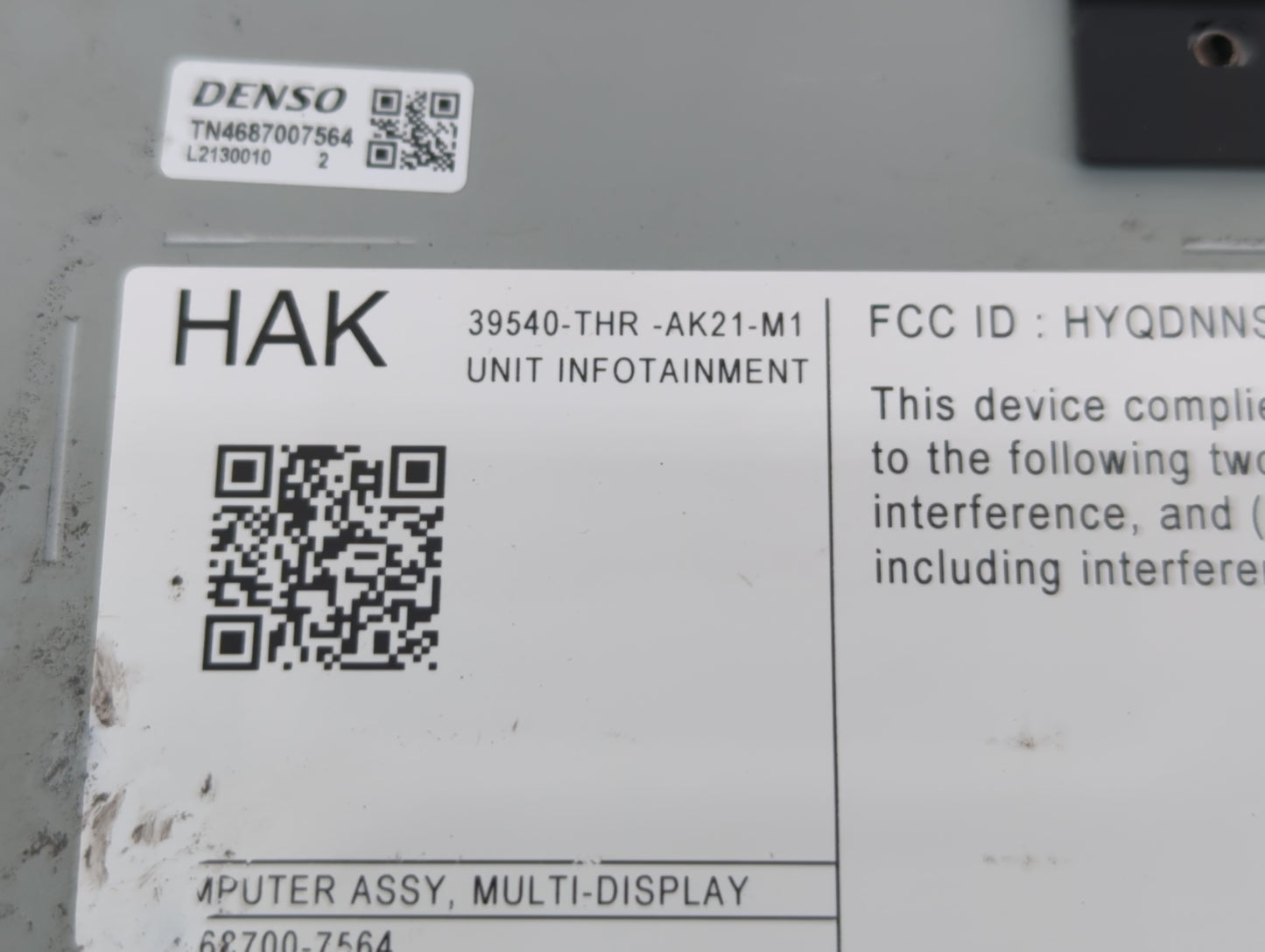 2021 Honda Odyssey Am Fm Cd Player Radio Receiver - Oemusedautoparts1.com