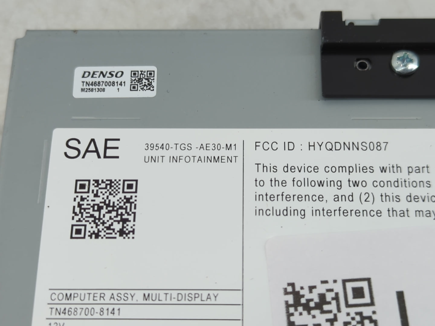 2021 Honda Passport Radio AM FM Cd Player Receiver Replacement P/N:39540-TGS-AE30-M1 Fits OEM Used Auto Parts - Oemusedautop