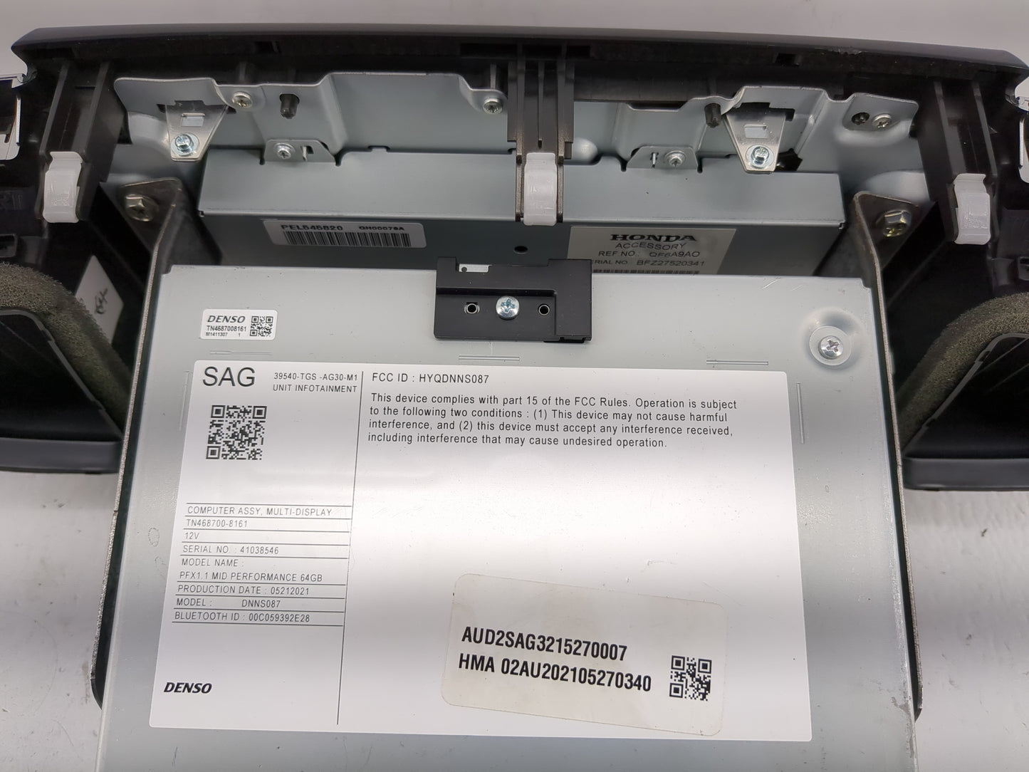 2019-2022 Honda Passport Radio AM FM Cd Player Receiver Replacement P/N:39540-TGS-AG30-M1 Fits Fits 2019 2020 2021 2022 OEM 