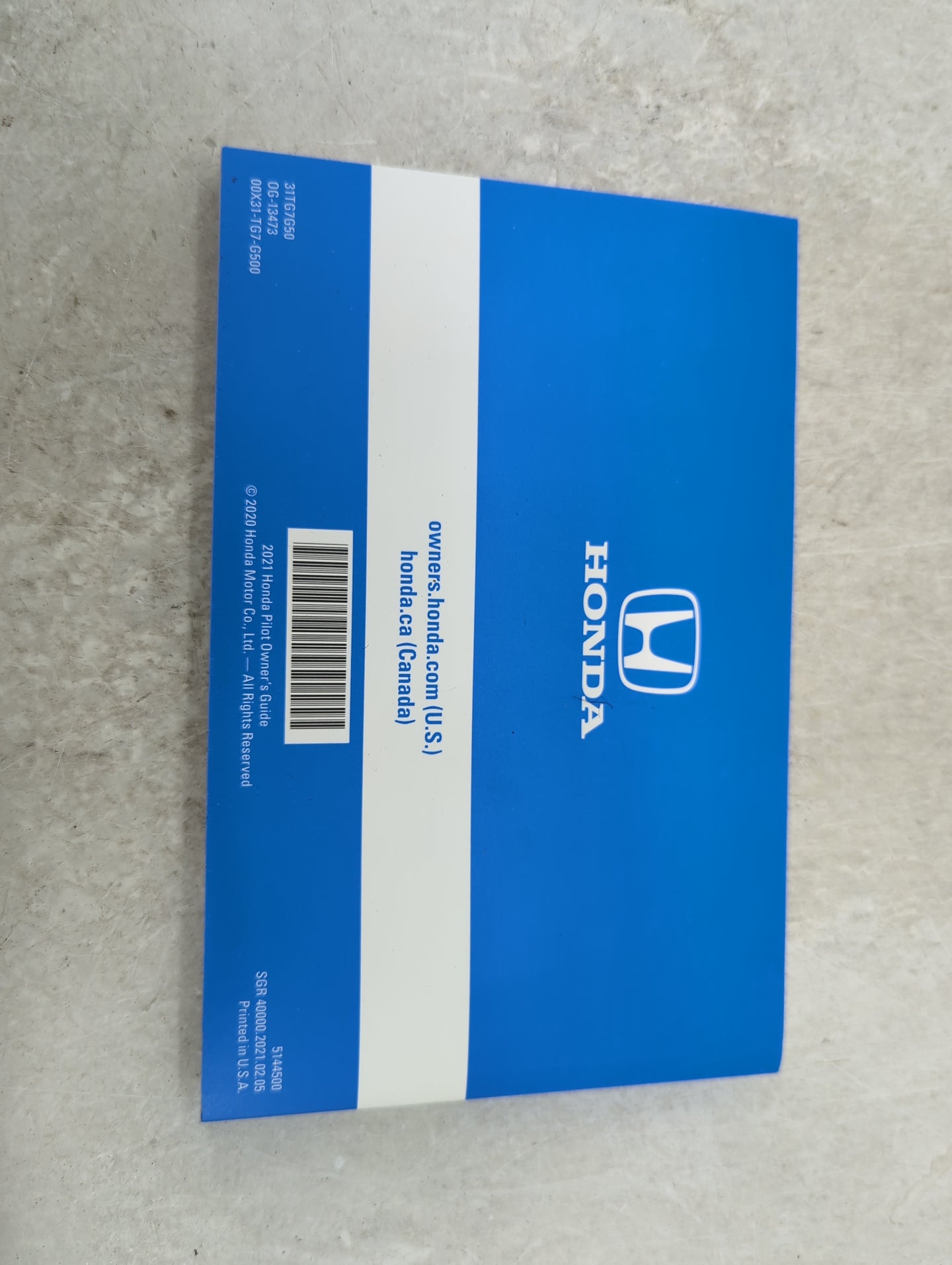 2021 Honda Pilot Owners Manual Book Guide P/N:00X31-TG7-G500 OEM Used Auto Parts - Oemusedautoparts1.com