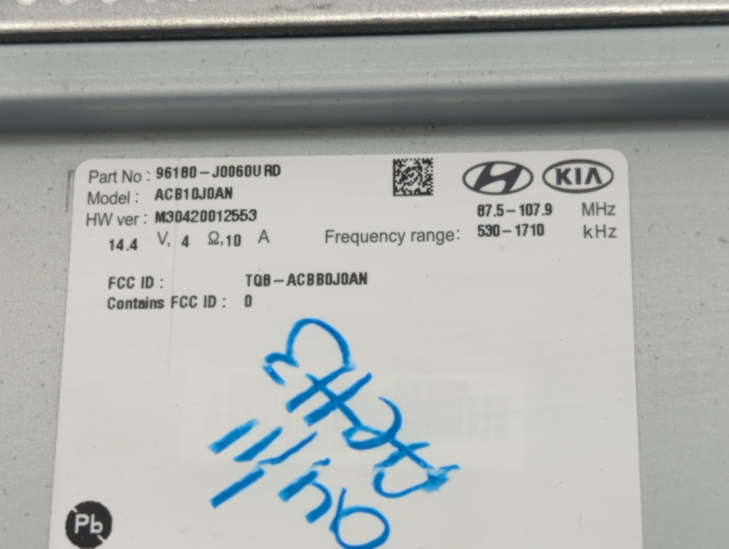 2018-2022 Hyundai Accent Radio AM FM Cd Player Receiver Replacement P/N:96180-J0060URD ACB10J0AN Fits OEM Used Auto Parts - 