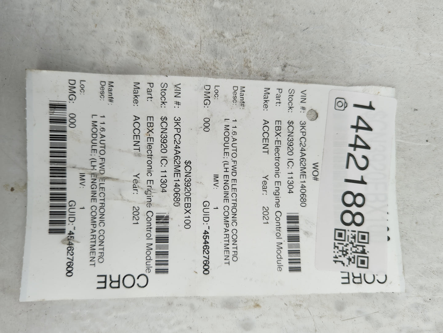 2020-2022 Hyundai Accent PCM Engine Control Computer ECU ECM PCU OEM Fits Fits 2020 2021 2022 OEM Used Auto Parts - Oemuseda