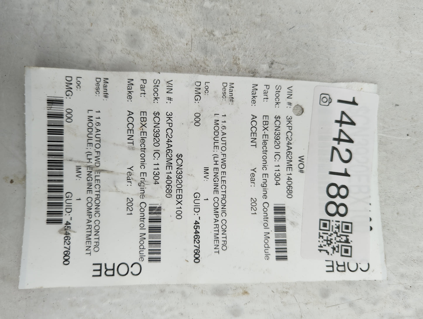 2020-2022 Hyundai Accent PCM Engine Control Computer ECU ECM PCU OEM Fits Fits 2020 2021 2022 OEM Used Auto Parts - Oemuseda