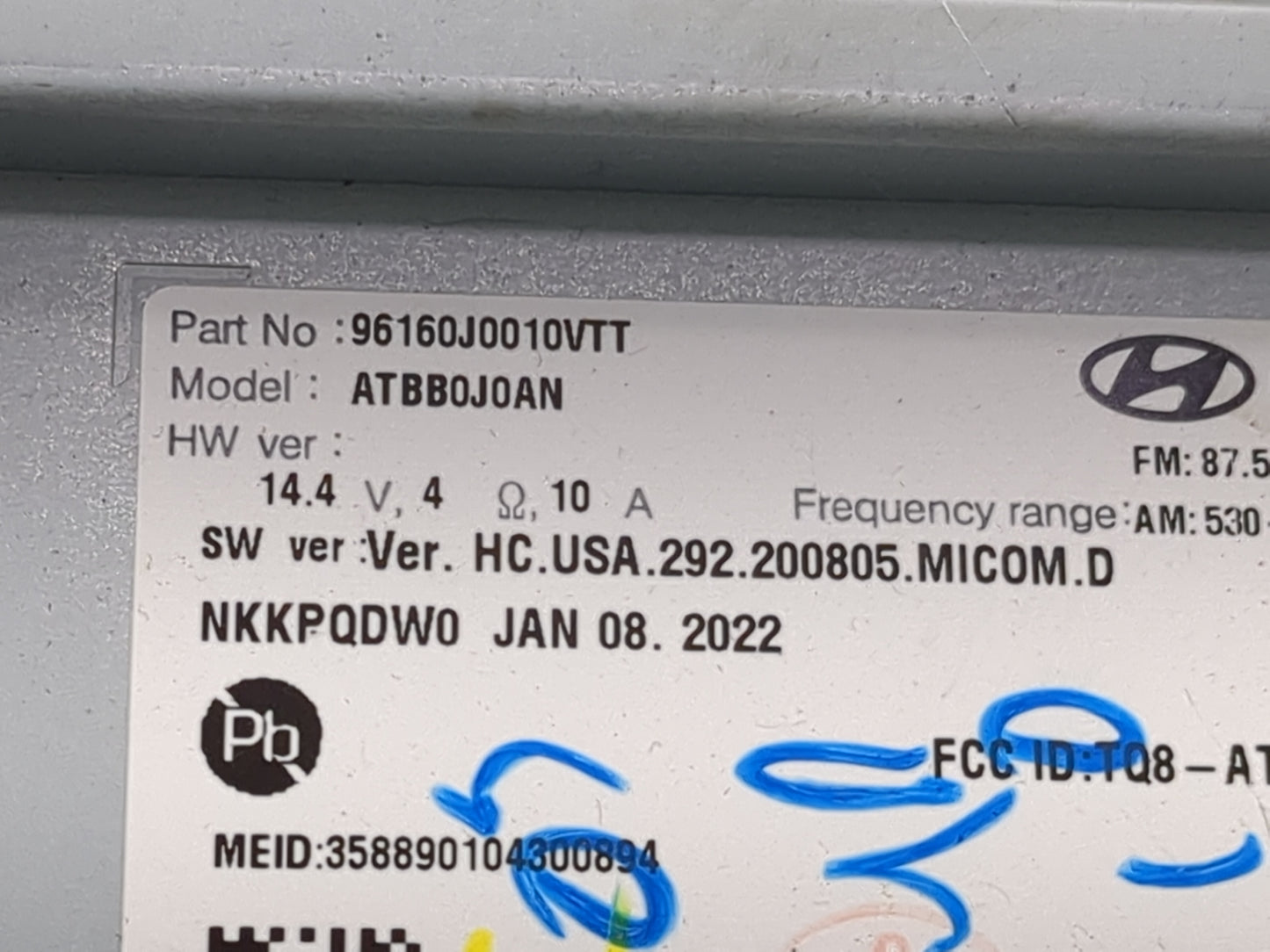 2018-2022 Hyundai Accent Radio AM FM Cd Player Receiver Replacement P/N:96160J0010VTT ATBB0JOAN Fits Fits 2018 2019 2020 202