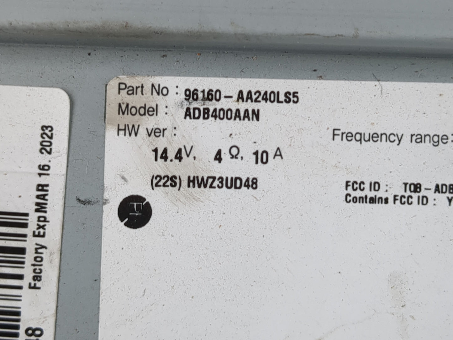 2021-2022 Hyundai Elantra Radio AM FM Cd Player Receiver Replacement P/N:96160-AA240LS5 Fits Fits 2021 2022 OEM Used Auto Pa