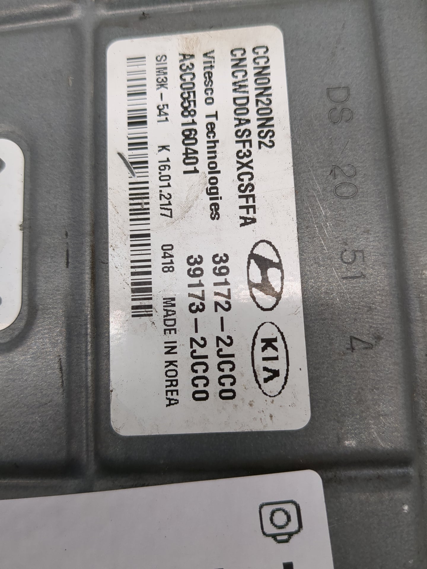 2021-2022 Hyundai Elantra PCM Engine Control Computer ECU ECM PCU OEM P/N:39173-2JCC0 39172-2JCC0 Fits Fits 2021 2022 OEM Us