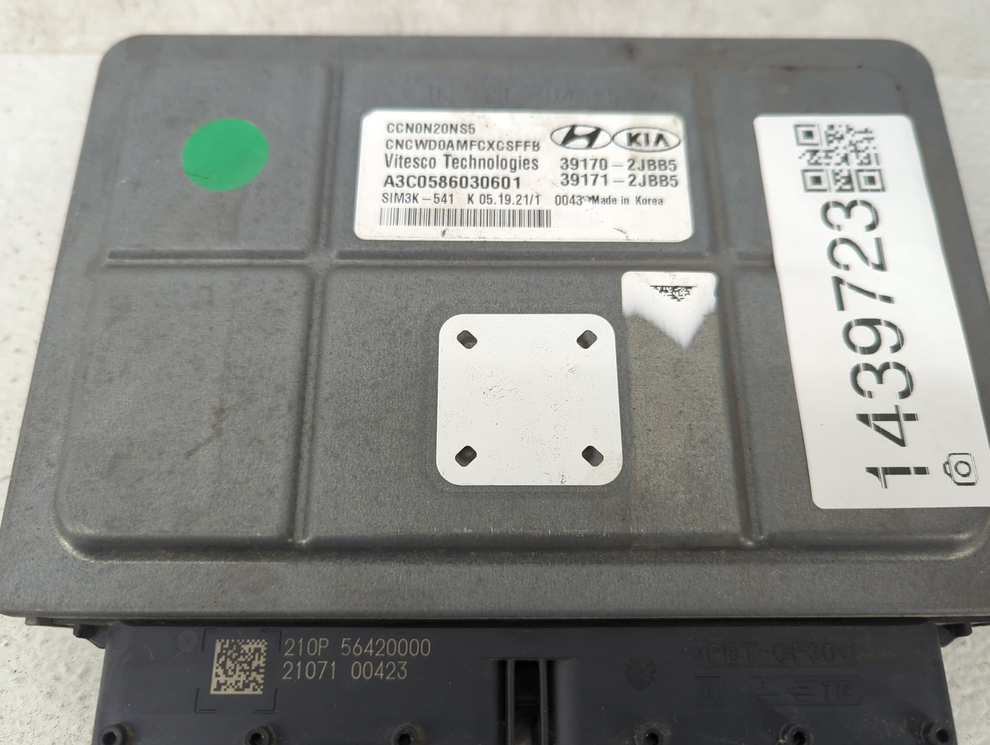 2021-2022 Hyundai Elantra PCM Engine Control Computer ECU ECM PCU OEM P/N:39170-2JBB5 39171-2JBB5 Fits Fits 2021 2022 OEM Us