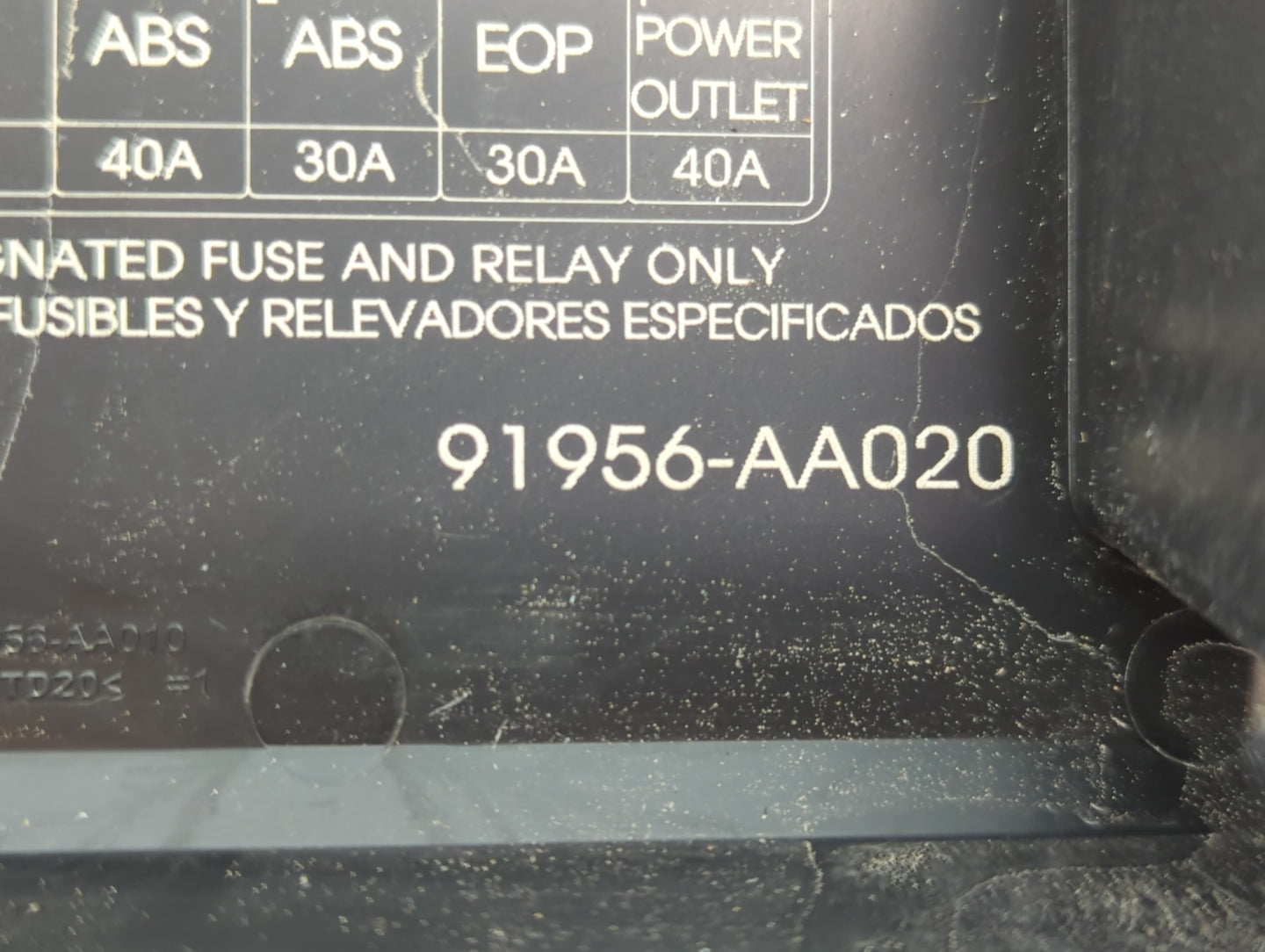 2021-2022 Hyundai Elantra Fusebox Fuse Box Panel Relay Module P/N:91956-AA020 Fits Fits 2021 2022 OEM Used Auto Parts - Oemu