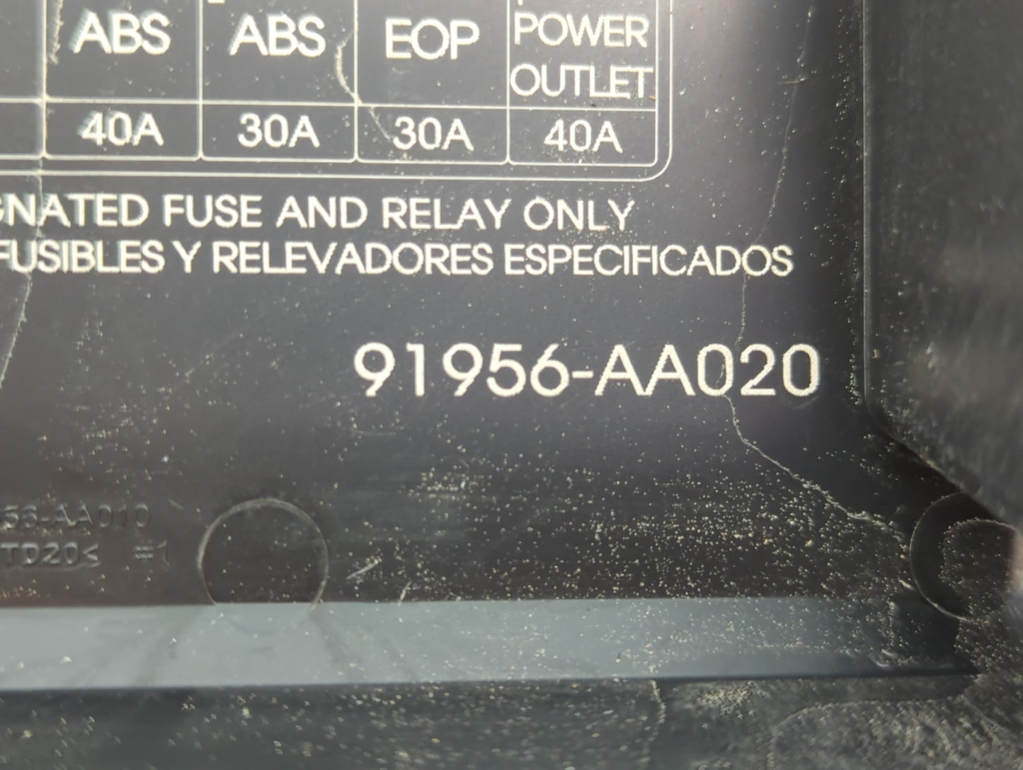 2021-2022 Hyundai Elantra Fusebox Fuse Box Panel Relay Module P/N:91956-AA020 Fits Fits 2021 2022 OEM Used Auto Parts - Oemu