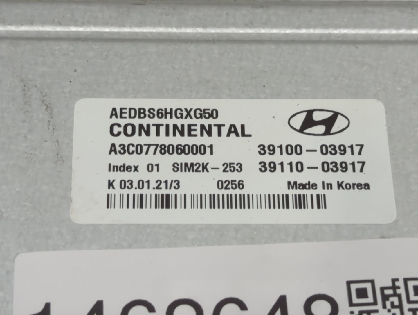 2017-2020 Hyundai Ioniq PCM Engine Control Computer ECU ECM PCU OEM P/N:39100-03917 39110-03917 Fits Fits 2017 2018 2019 202