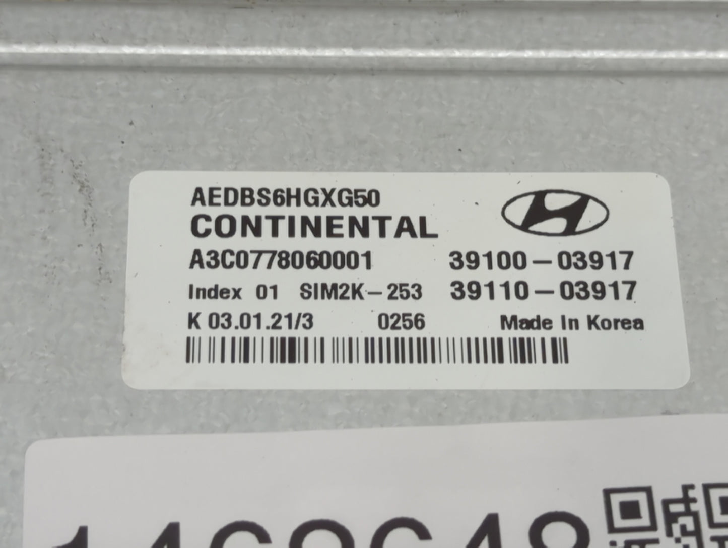 2017-2020 Hyundai Ioniq PCM Engine Control Computer ECU ECM PCU OEM P/N:39100-03917 39110-03917 Fits Fits 2017 2018 2019 202