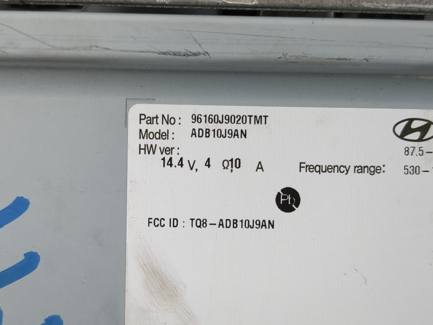 2018-2021 Hyundai Kona Radio AM FM Cd Player Receiver Replacement P/N:96160J9020TMT Fits Fits 2018 2019 2020 2021 OEM Used A