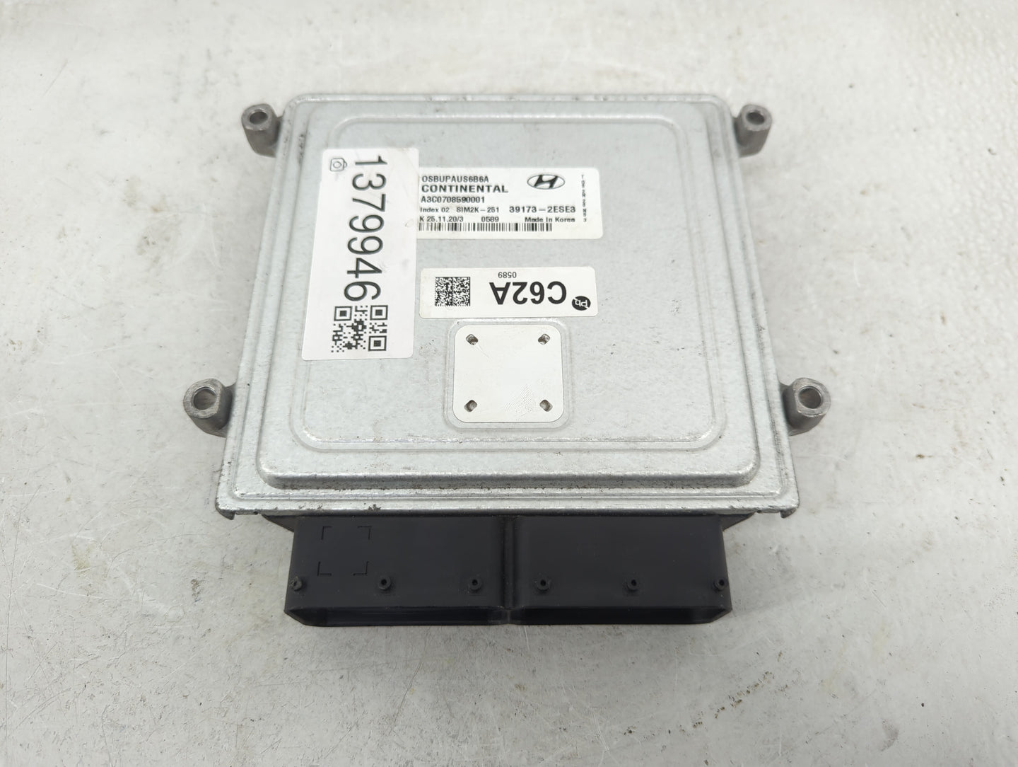 2020-2021 Hyundai Kona PCM Engine Control Computer ECU ECM PCU OEM P/N:39173-2ESE3 Fits Fits 2020 2021 OEM Used Auto Parts -