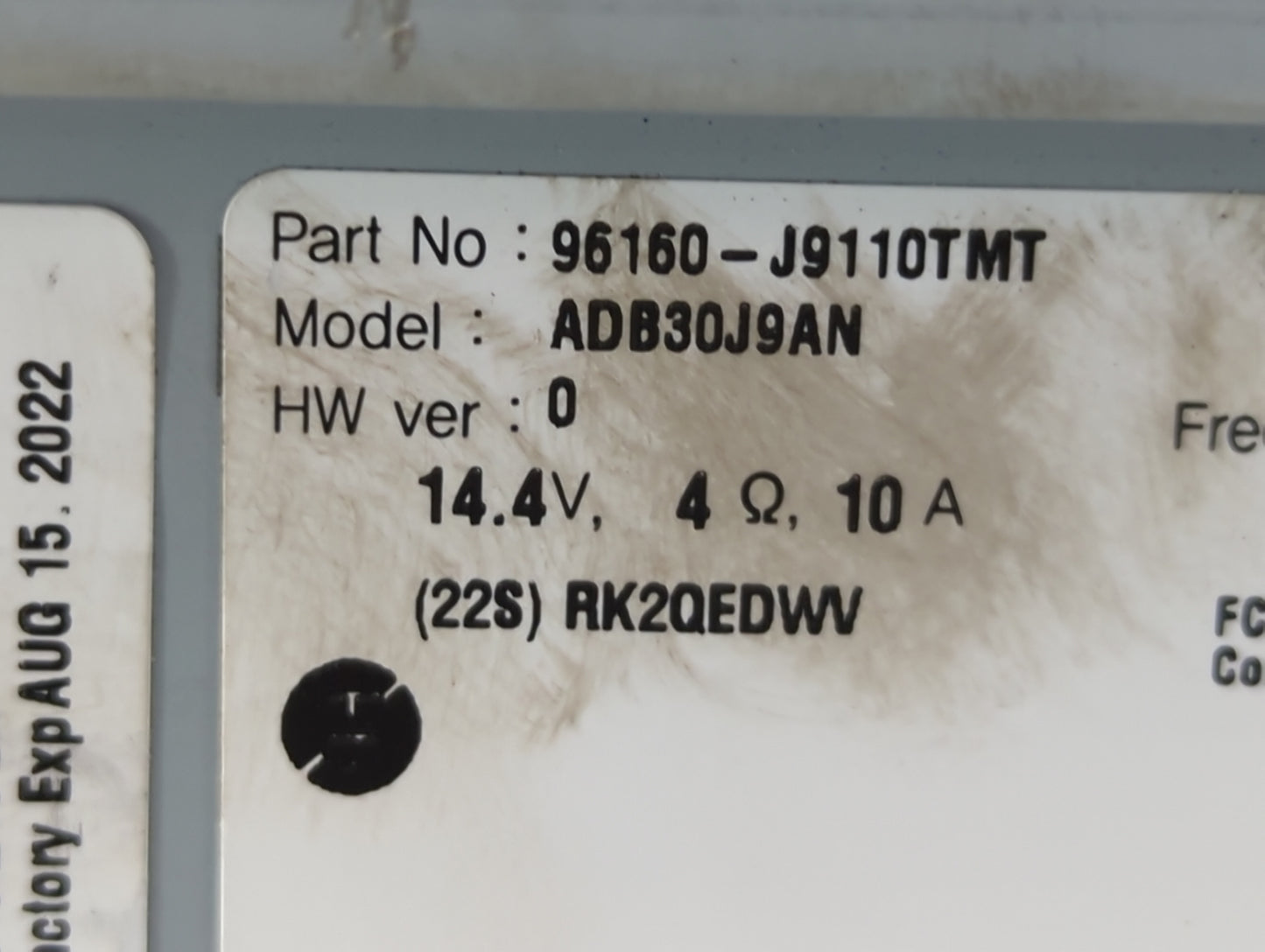 2018-2021 Hyundai Kona Radio AM FM Cd Player Receiver Replacement P/N:96160-J9110TMT Fits Fits 2018 2019 2020 2021 OEM Used 