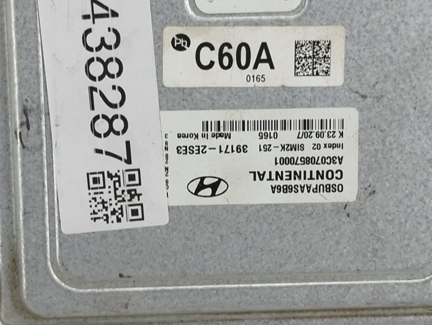2020-2021 Hyundai Kona PCM Engine Control Computer ECU ECM PCU OEM P/N:39171-2ESE3 A3C0708570001, 05BUPAAS6B6A Fits Fits 202
