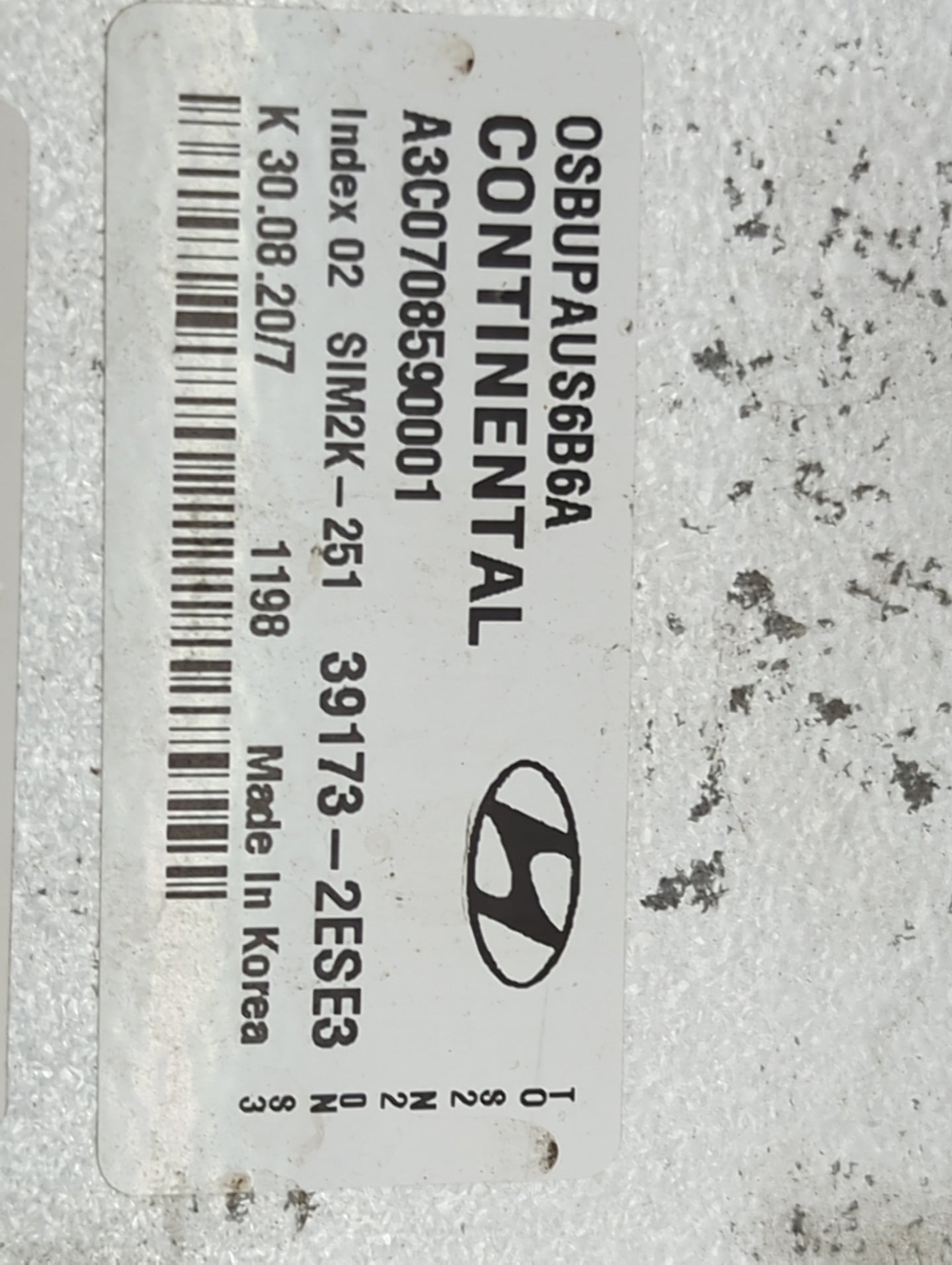 2020-2021 Hyundai Kona PCM Engine Control Computer ECU ECM PCU OEM P/N:39173-2ESE3 SIM2K-251, A3C0708590001 Fits Fits 2020 2