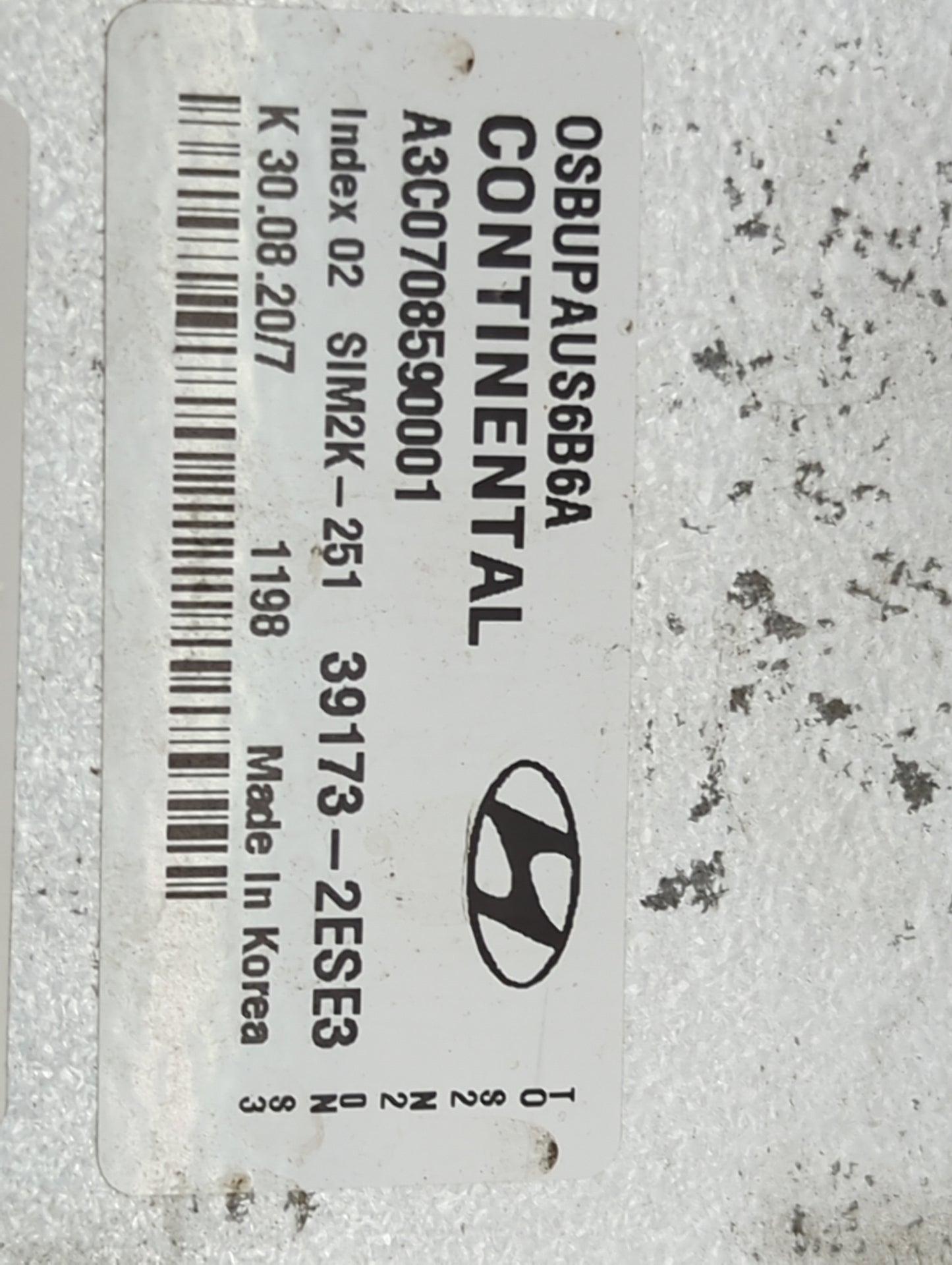 2020-2021 Hyundai Kona PCM Engine Control Computer ECU ECM PCU OEM P/N:39173-2ESE3 SIM2K-251, A3C0708590001 Fits Fits 2020 2