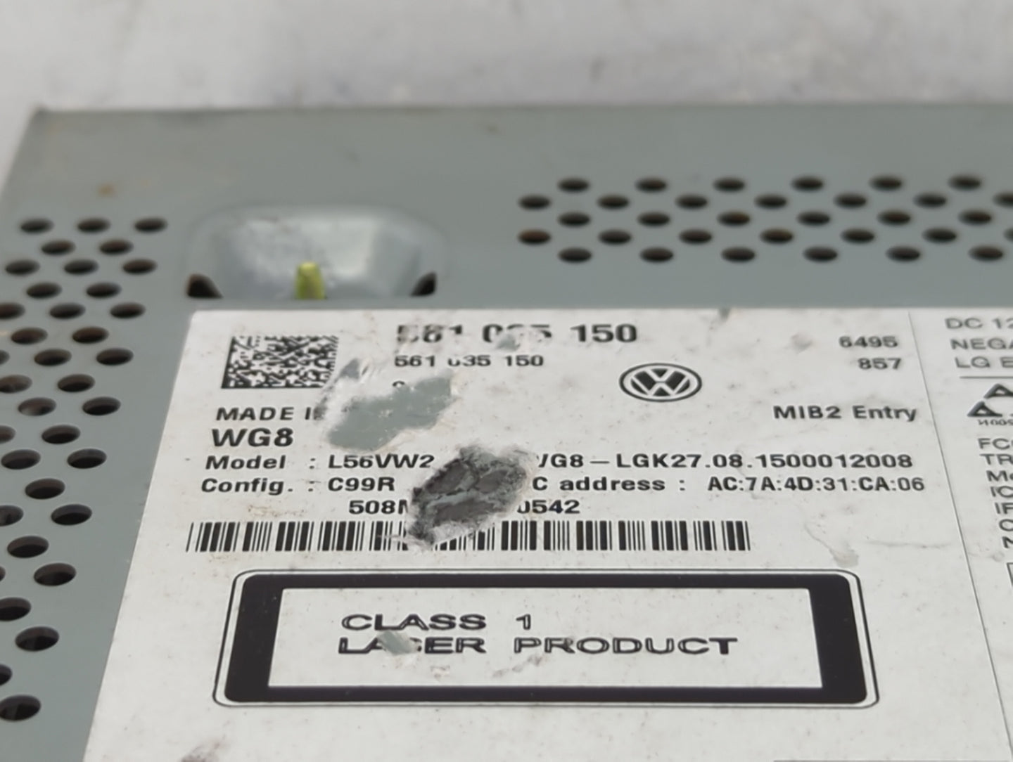 2019-2021 Hyundai Kona Radio AM FM Cd Player Receiver Replacement P/N:561 035 150 Fits Fits 2019 2020 2021 OEM Used Auto Par
