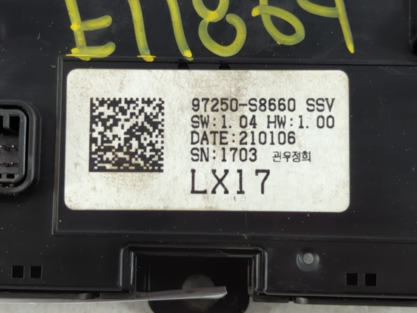 2020-2022 Hyundai Palisade Climate Control Module Temperature AC/Heater Replacement P/N:97250-S8660 Fits Fits 2020 2021 2022