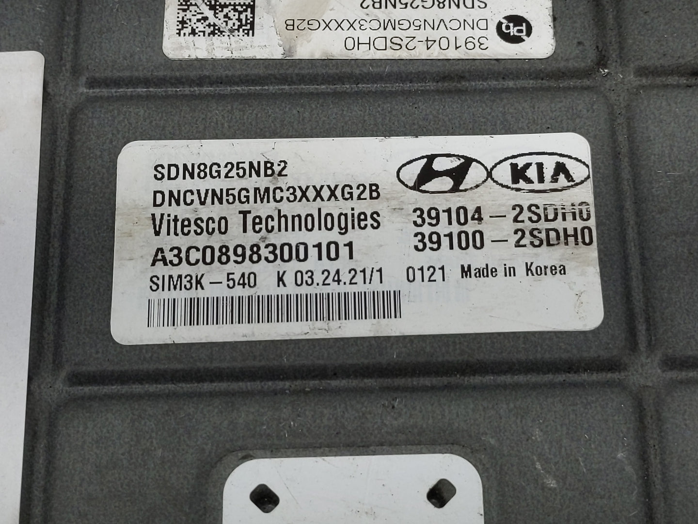 2020-2021 Hyundai Sonata PCM Engine Control Computer ECU ECM PCU OEM P/N:39104-2SDH0 Fits Fits 2020 2021 OEM Used Auto Parts