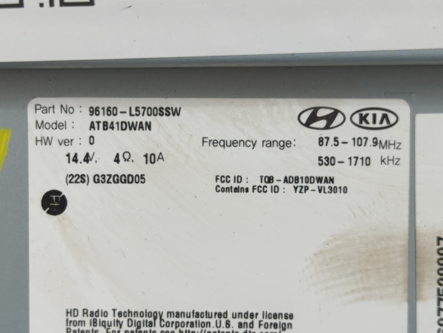 2020-2023 Hyundai Sonata Radio AM FM Cd Player Receiver Replacement P/N:96160-L5700SSW ATB41DWAN Fits Fits 2020 2021 2022 20