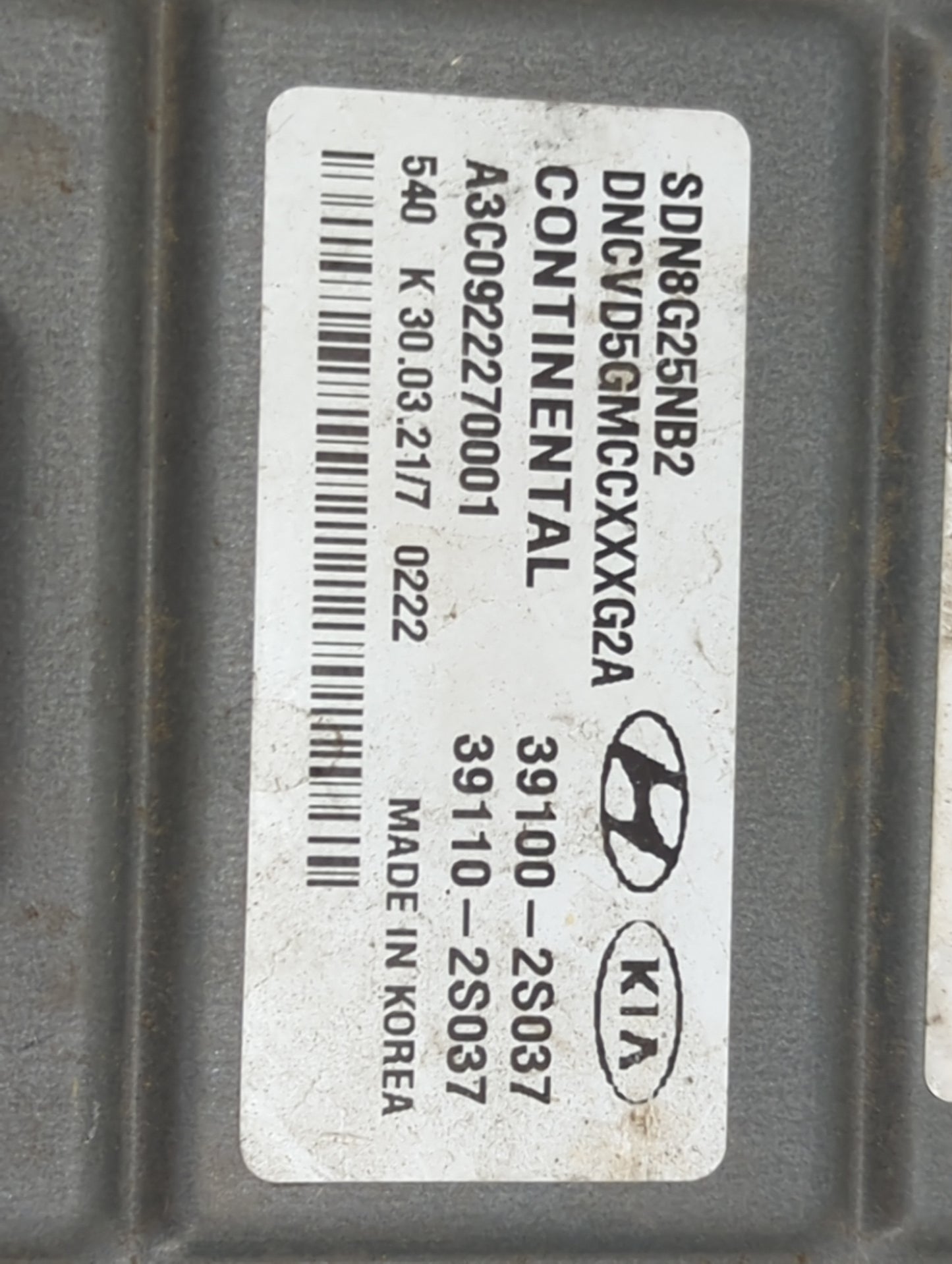 2021 Hyundai Sonata PCM Engine Control Computer ECU ECM PCU OEM P/N:39100-2S037 39110-2S037, SDN8G25NB2, DNCVD5GMCCXXXG2A Fi
