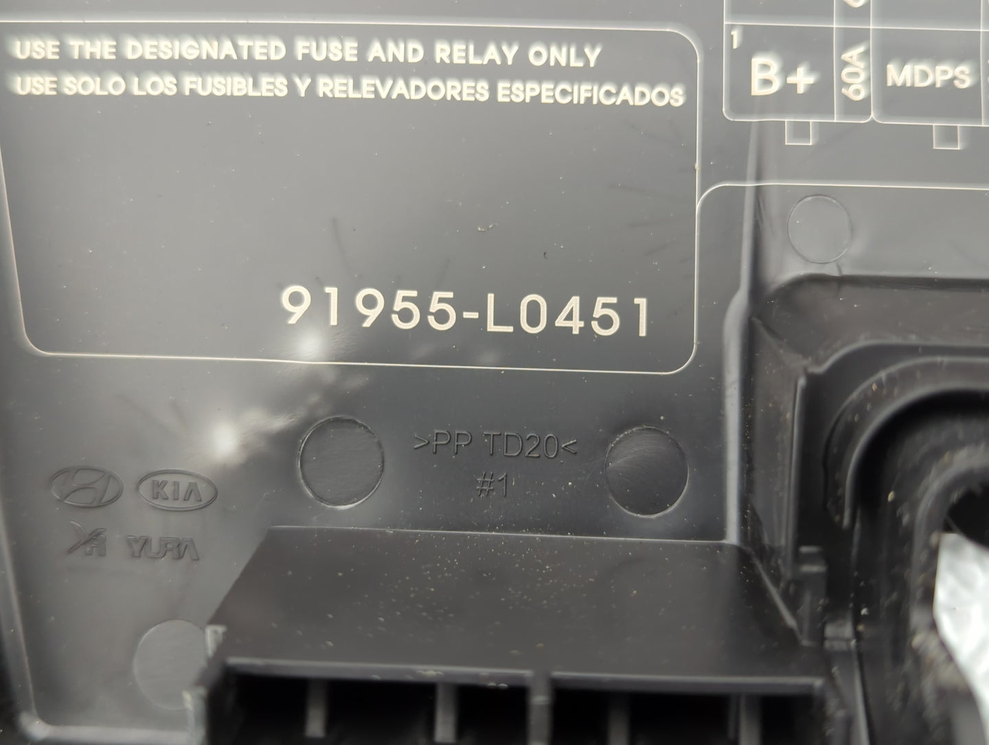 2020-2023 Hyundai Sonata Fusebox Fuse Box Panel Relay Module P/N:91955-L0451 Fits Fits 2020 2021 2022 2023 OEM Used Auto Par