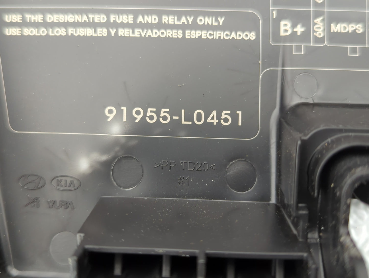 2020-2023 Hyundai Sonata Fusebox Fuse Box Panel Relay Module P/N:91955-L0451 Fits Fits 2020 2021 2022 2023 OEM Used Auto Par