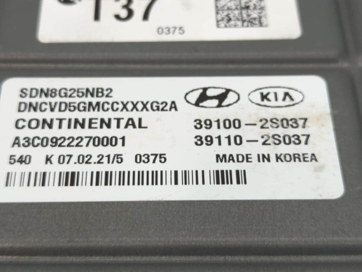 2021 Hyundai Sonata PCM Engine Control Computer ECU ECM PCU OEM P/N:39110-2S037 39100-2S037 Fits OEM Used Auto Parts - Oemus