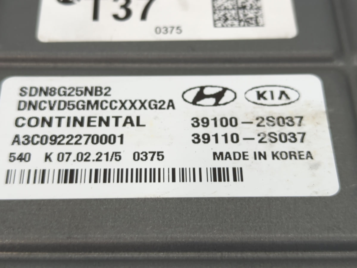 2021 Hyundai Sonata PCM Engine Control Computer ECU ECM PCU OEM P/N:39110-2S037 39100-2S037 OEM Used Auto Parts - Oemusedaut