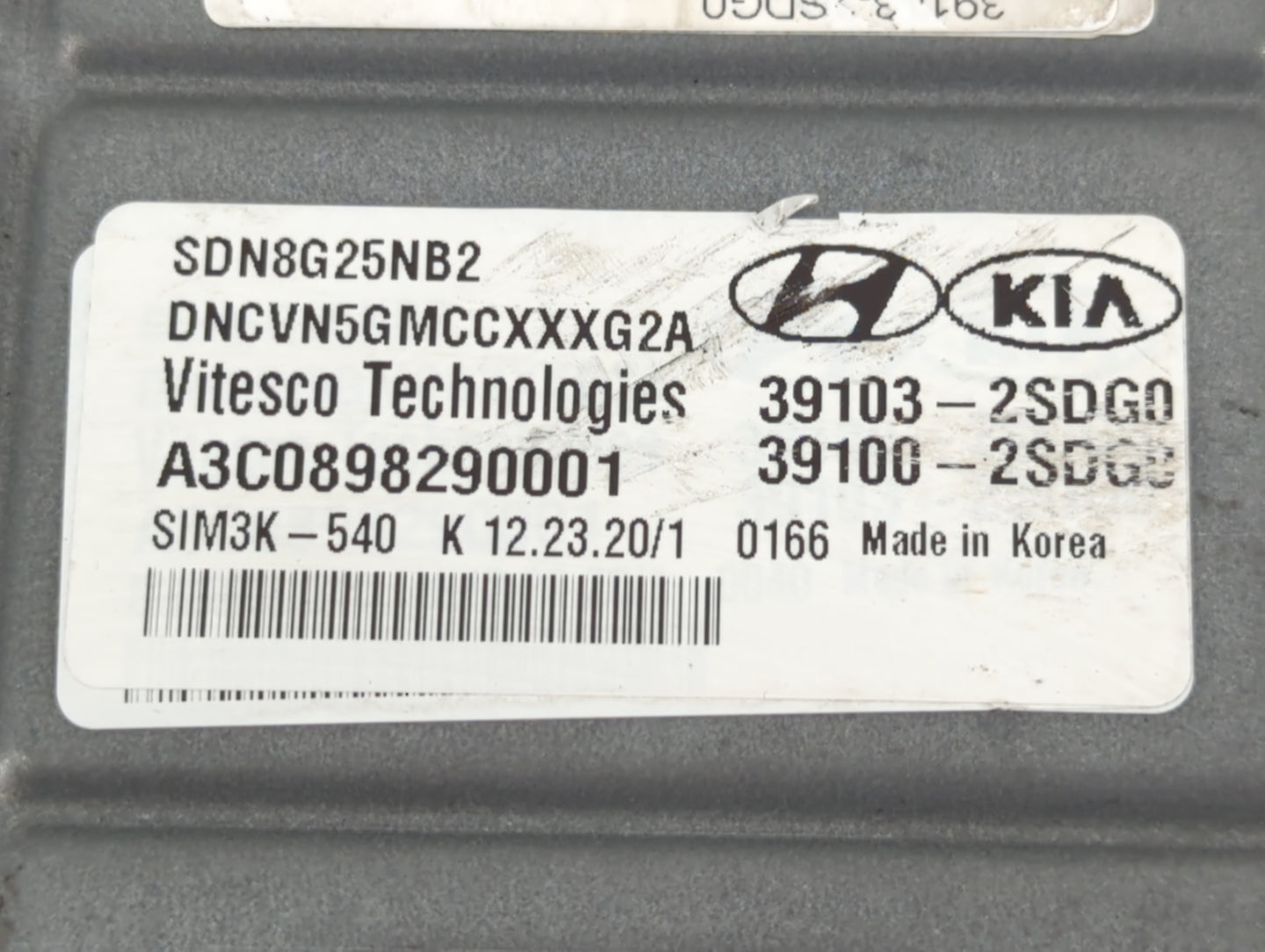 2020-2021 Hyundai Sonata PCM Engine Control Computer ECU ECM PCU OEM P/N:39100-2SDG0 39103-2SDG0 Fits Fits 2020 2021 OEM Use