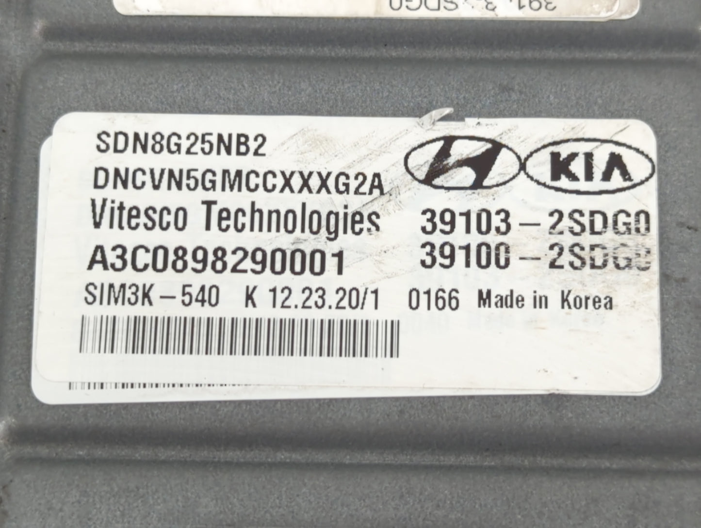 2020-2021 Hyundai Sonata PCM Engine Control Computer ECU ECM PCU OEM P/N:39100-2SDG0 39103-2SDG0 Fits Fits 2020 2021 OEM Use