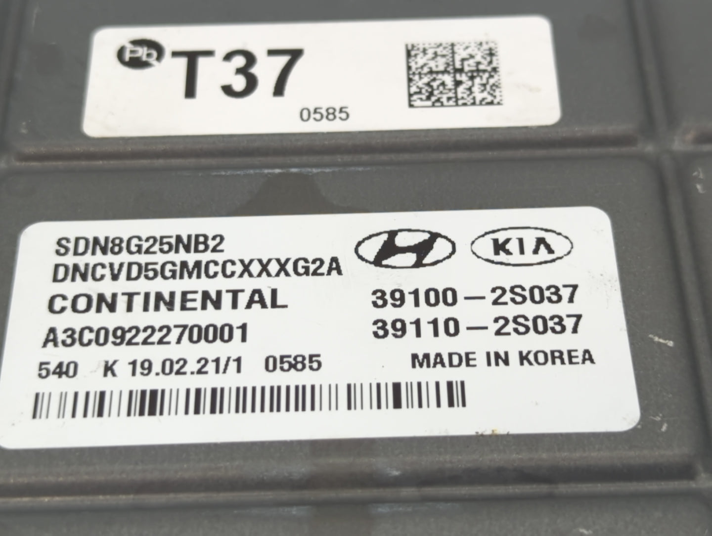 2021 Hyundai Sonata PCM Engine Control Computer ECU ECM PCU OEM P/N:39110-2S037 39100-2S037 Fits OEM Used Auto Parts - Oemus