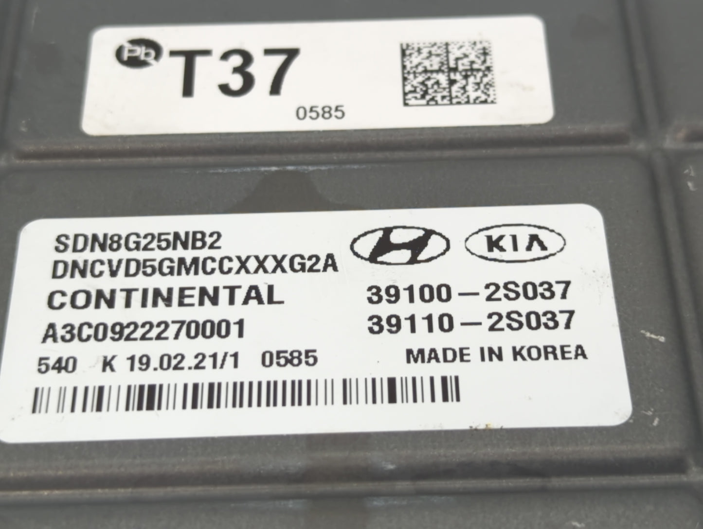 2021 Hyundai Sonata PCM Engine Control Computer ECU ECM PCU OEM P/N:39110-2S037 39100-2S037 Fits OEM Used Auto Parts - Oemus