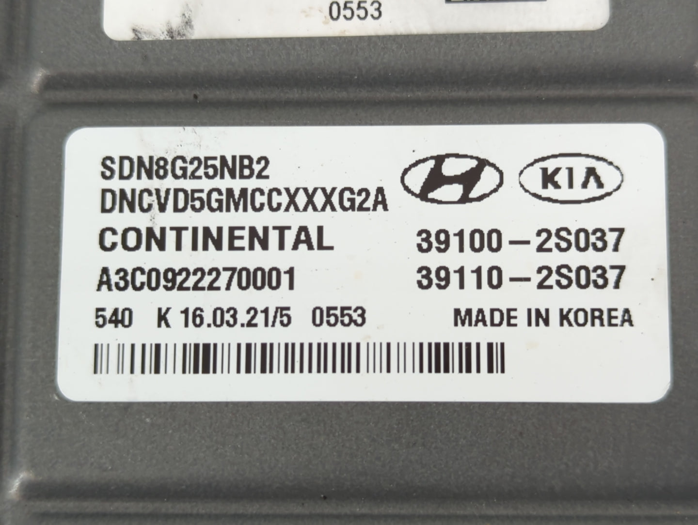 2021 Hyundai Sonata PCM Engine Control Computer ECU ECM PCU OEM P/N:39110-2S037 39100-2S037 Fits OEM Used Auto Parts - Oemus