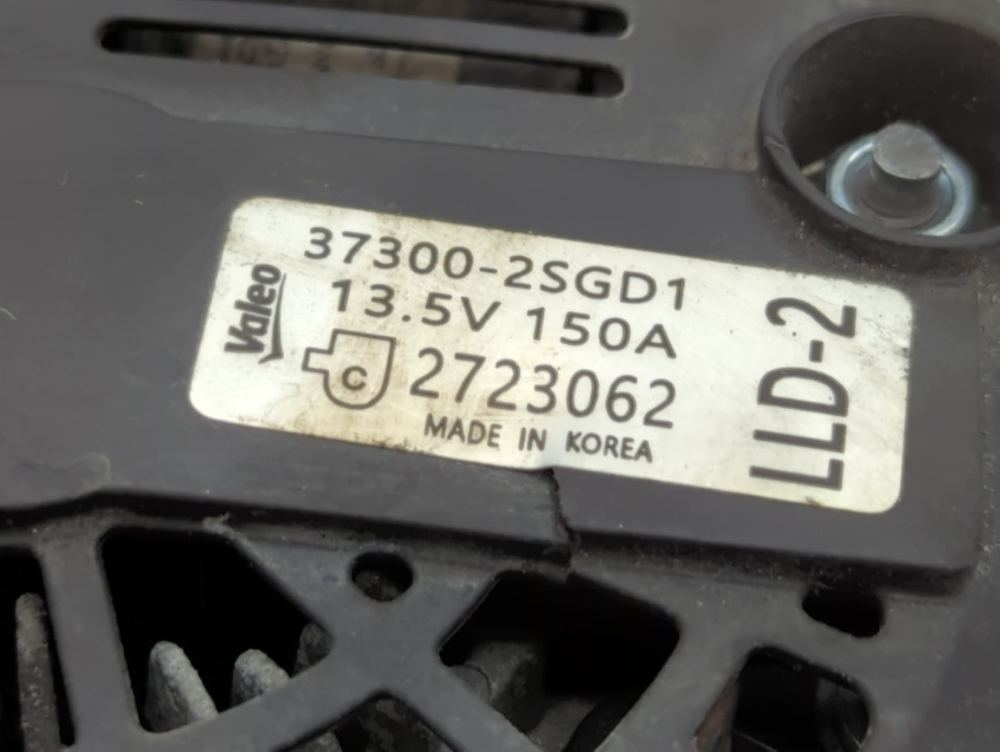 2020-2023 Hyundai Sonata Alternator Replacement Generator Charging Assembly Engine OEM P/N:37300-2SGD1 Fits OEM Used Auto Pa