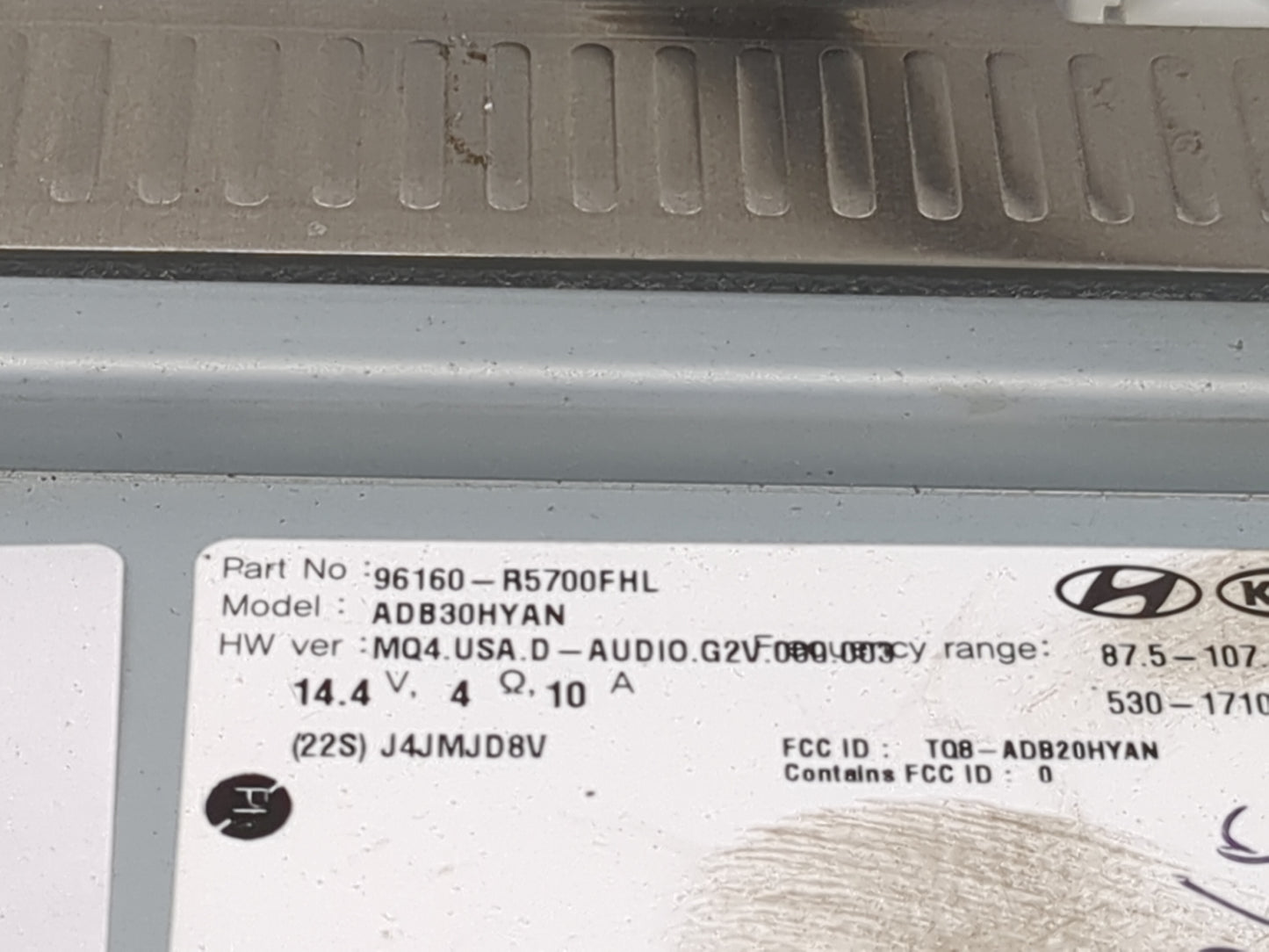 2021 Hyundai Sorento Radio AM FM Cd Player Receiver Replacement P/N:96160-R5700FHL ADB30HYAN, TQ8-ADB20HYAN Fits OEM Used Au