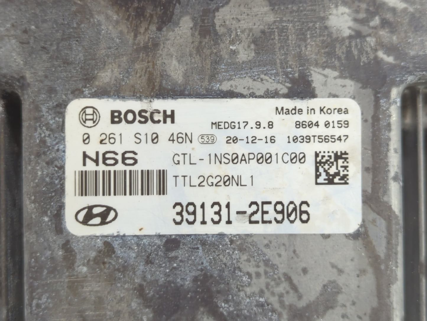2019-2021 Hyundai Tucson PCM Engine Control Computer ECU ECM PCU OEM P/N:0 261 S10 46N 39131-2E906 Fits Fits 2019 2020 2021 
