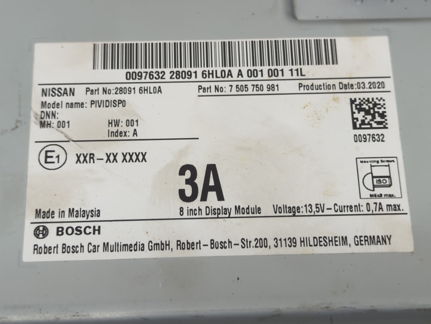 2021 Infiniti Qx50 Information Display Screen - Oemusedautoparts1.com