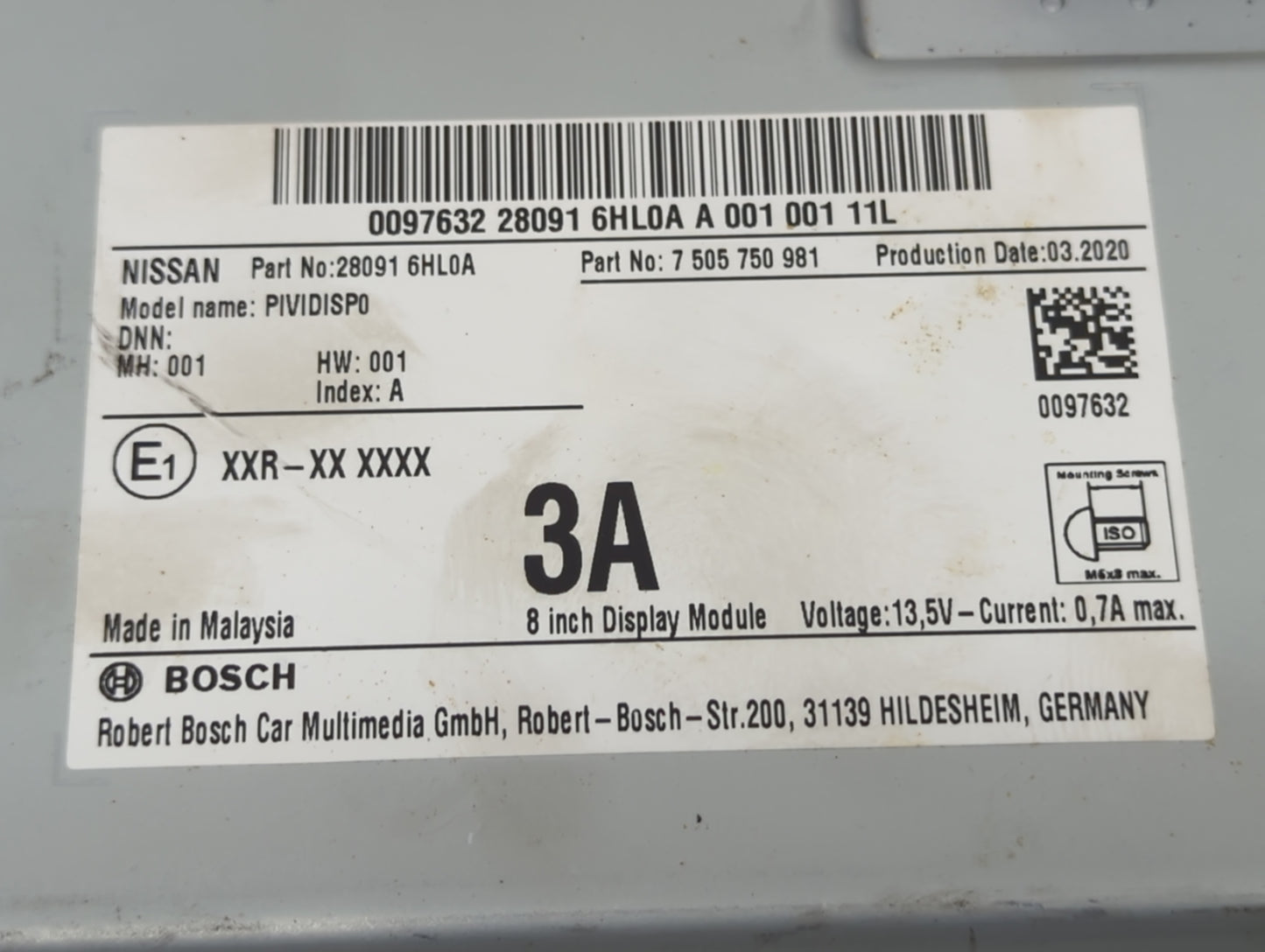 2021 Infiniti Qx50 Information Display Screen - Oemusedautoparts1.com