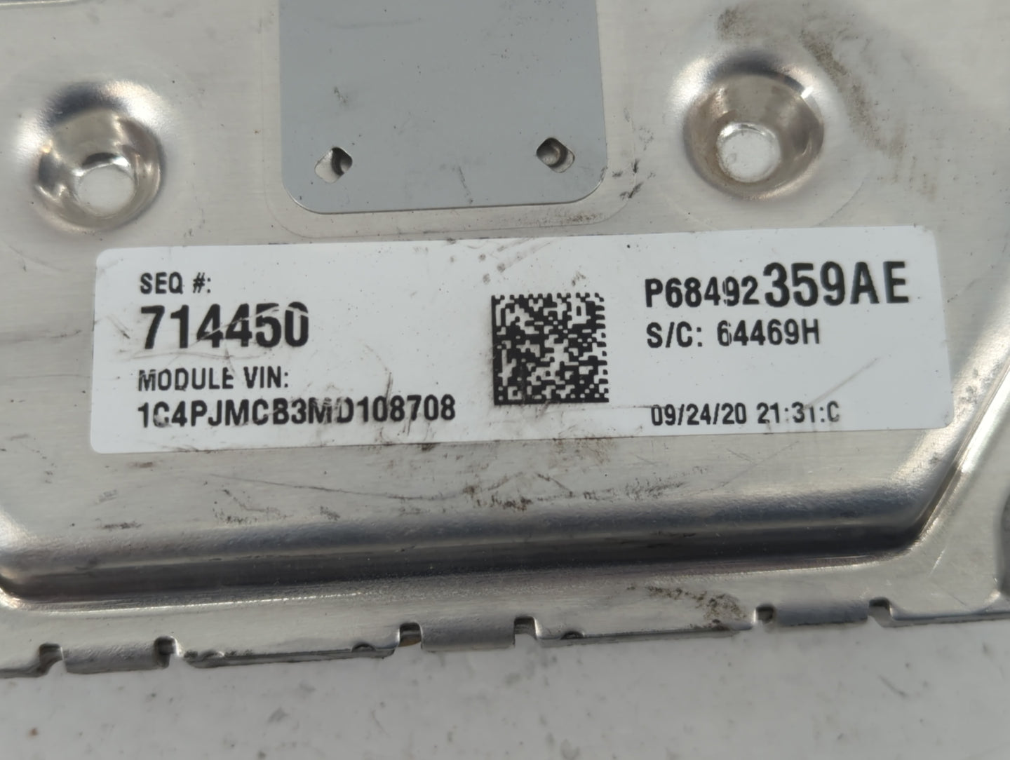2021 Jeep Cherokee PCM Engine Control Computer ECU ECM PCU OEM P/N:P68460250AA Fits OEM Used Auto Parts - Oemusedautoparts1.