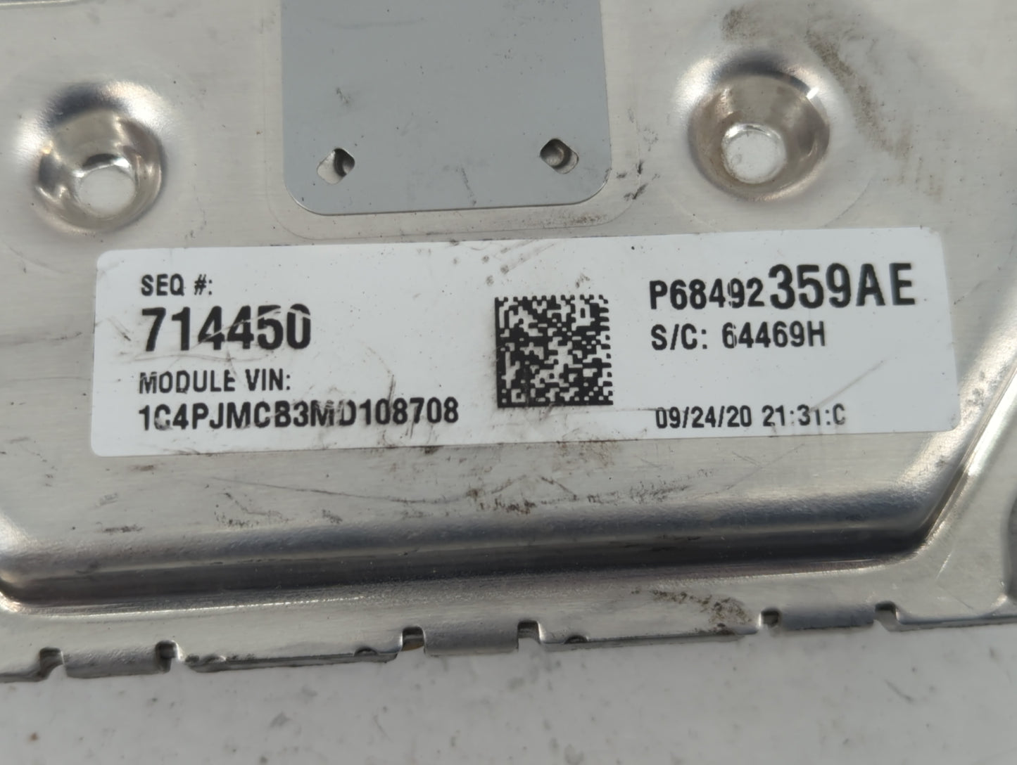 2021 Jeep Cherokee PCM Engine Control Computer ECU ECM PCU OEM P/N:P68460250AA Fits OEM Used Auto Parts - Oemusedautoparts1.