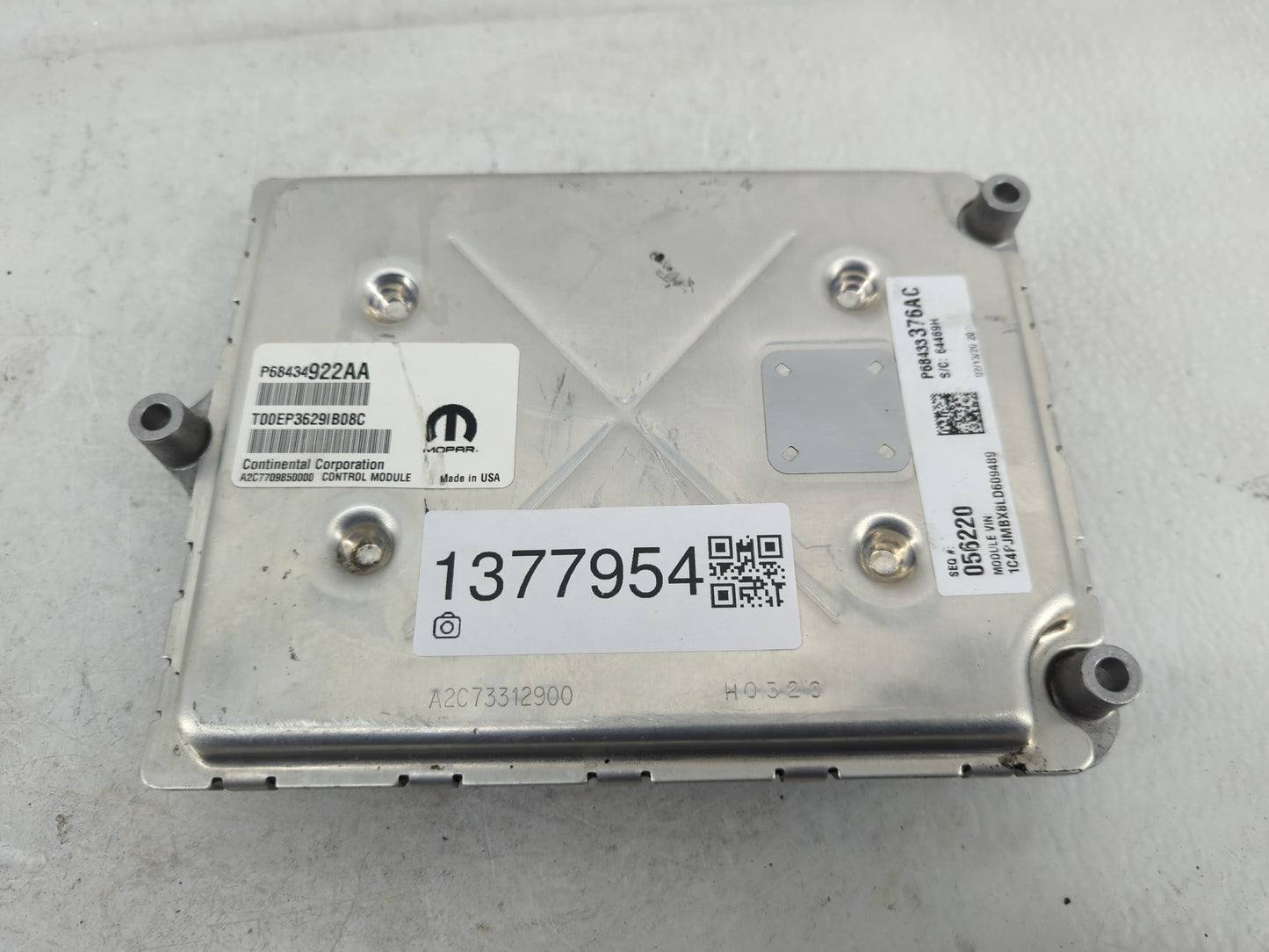 2019-2021 Jeep Cherokee PCM Engine Control Computer ECU ECM PCU OEM P/N:68434922AA Fits Fits 2019 2020 2021 2022 OEM Used Au
