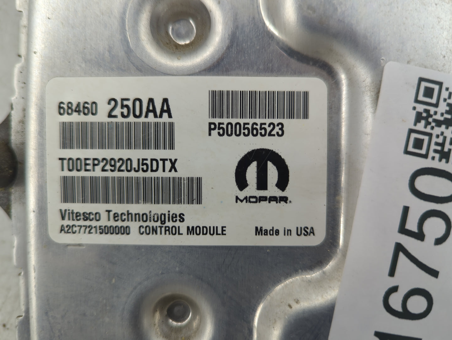 2021 Jeep Cherokee PCM Engine Control Computer ECU ECM PCU OEM P/N:P68492358AE P50056523, 68460250AA Fits OEM Used Auto Part