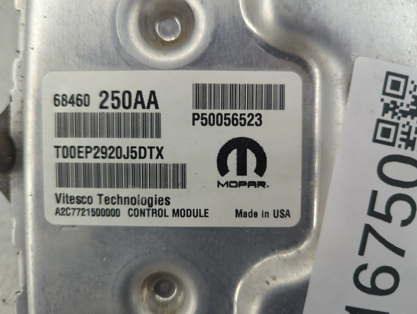 2021 Jeep Cherokee PCM Engine Control Computer ECU ECM PCU OEM P/N:P68492358AE P50056523, 68460250AA Fits OEM Used Auto Part