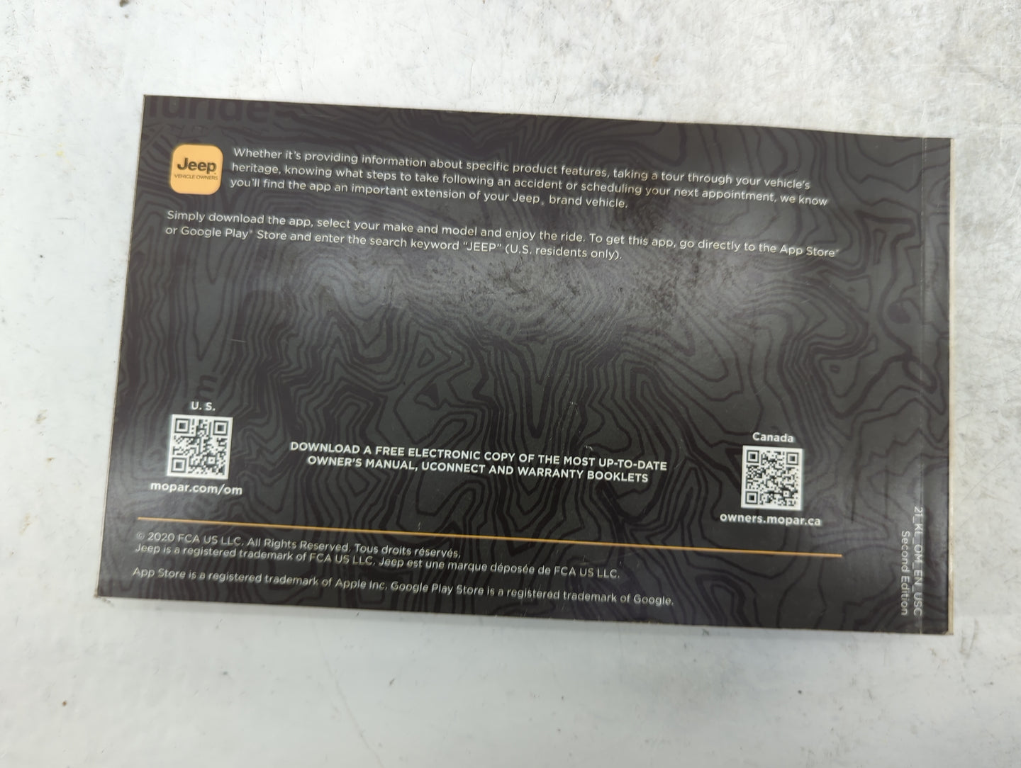 2021 Jeep Cherokee Owners Manual Book Guide P/N:21_KL_OM_EN_USC OEM Used Auto Parts - Oemusedautoparts1.com