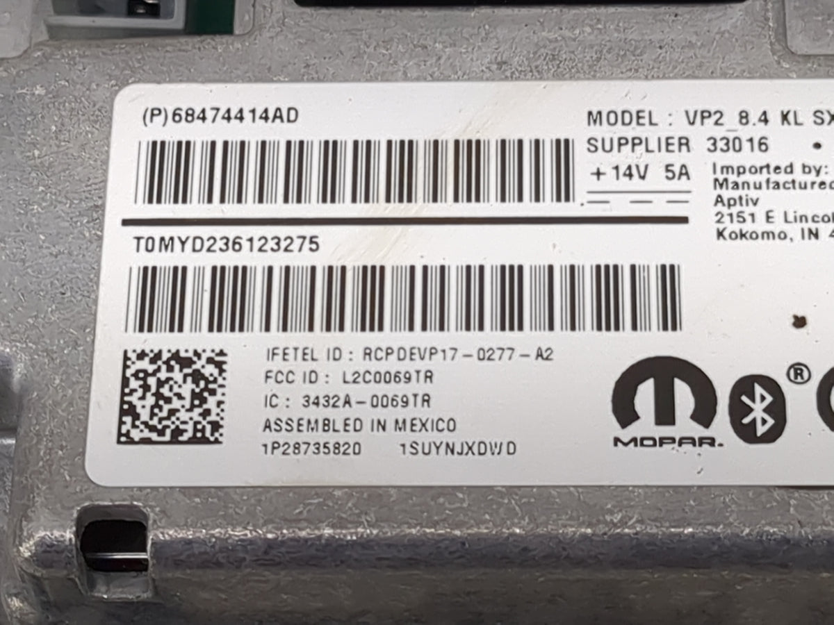 2021 Jeep Cherokee Information Radio Display Screen 1469568 - Oemusedautoparts1.com