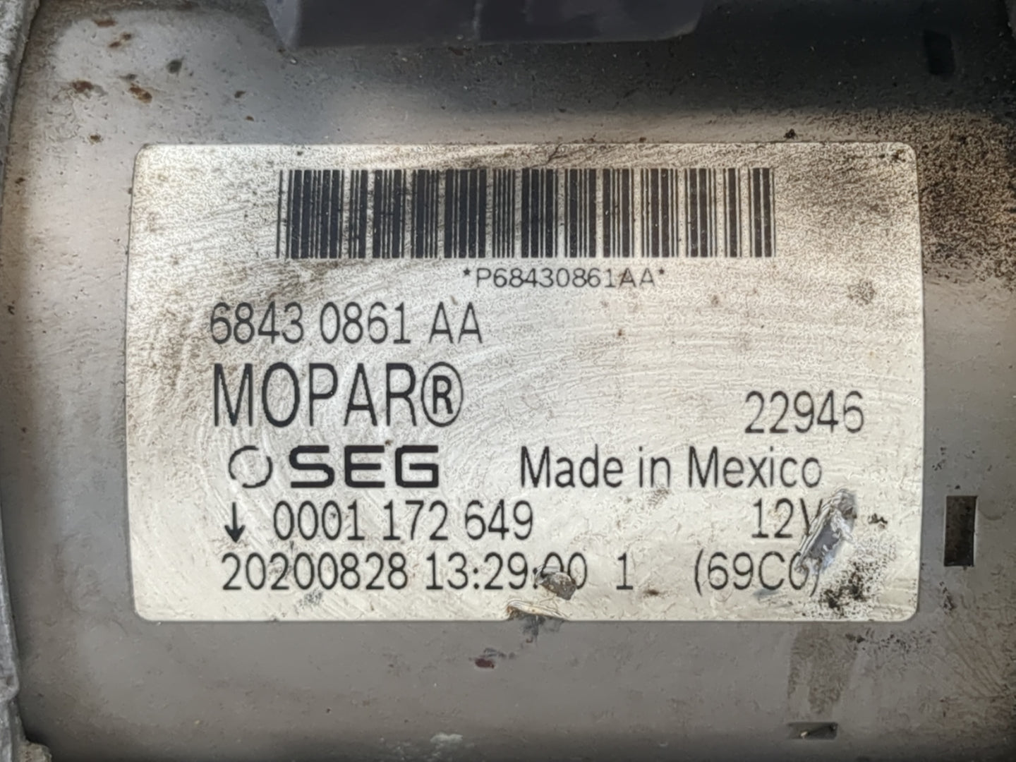 2016-2021 Jeep Grand Cherokee Car Starter Motor Solenoid OEM P/N:6843 0861 Fits Fits 2016 2017 2018 2019 2020 2021 2022 OEM 