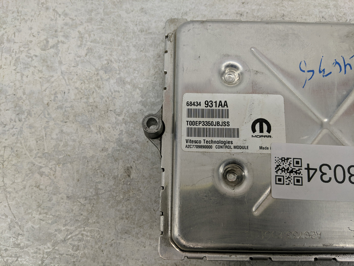 2020-2022 Jeep Grand Cherokee PCM Engine Control Computer ECU ECM PCU OEM P/N:P68504959AD 68434931AB Fits Fits 2020 2021 202