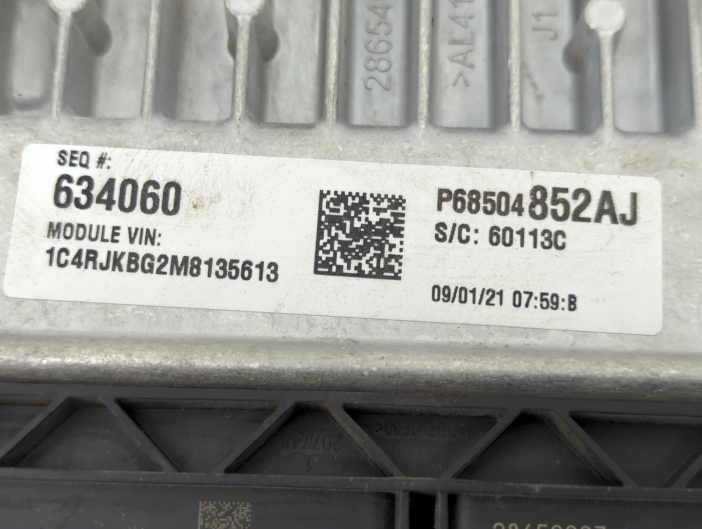 2021-2022 Jeep Grand Cherokee PCM Engine Control Computer ECU ECM PCU OEM P/N:P68504852AJ Fits Fits 2021 2022 OEM Used Auto 